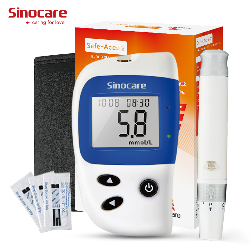 Monitor de glucosa en sangre inalámbrico Sinocare para el hogar, precisión, glucómetro digital, dispositivos de prueba de azúcar en sangre no invasivos