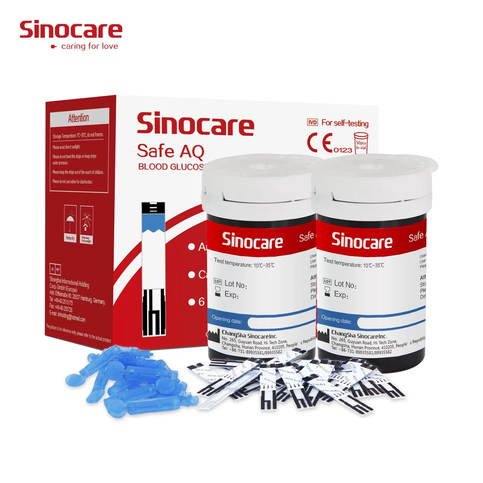 Medidor de glucosa Sinocare Medidor de glucosa multifuncional Tiras de prueba para diabéticos Medidor de glucosa Monitoreo