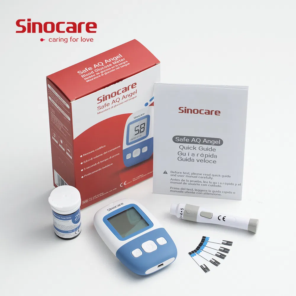 Tiras de prueba para diabéticos Sinocare, medidor de glucosa, máquina de monitoreo de presión arterial para diabetes