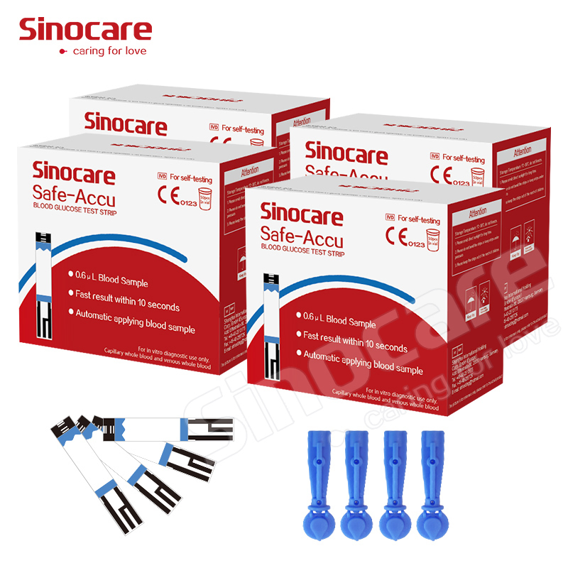 Medidor de Glucosa en Sangre Sinocare Diabetes Prueba Fácil en Casa Hospital Glucometro Digital Medidor de Azúcar en Sangre Inteligente
