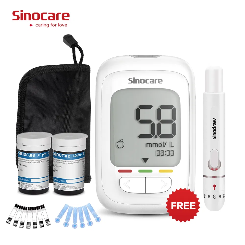 Medidor de glucosa en sangre Sinocare Safe Aq PRO I para uso doméstico, alta precisión, glucómetro de un toque, sistema de monitoreo de glucosa en sangre