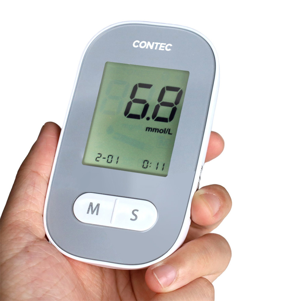 Medidor de Glucosa en Sangre Contec Cms10A y Tiras de Prueba Máquina de Prueba de Sangre Dispositivo de Medición de Azúcar en Sangre