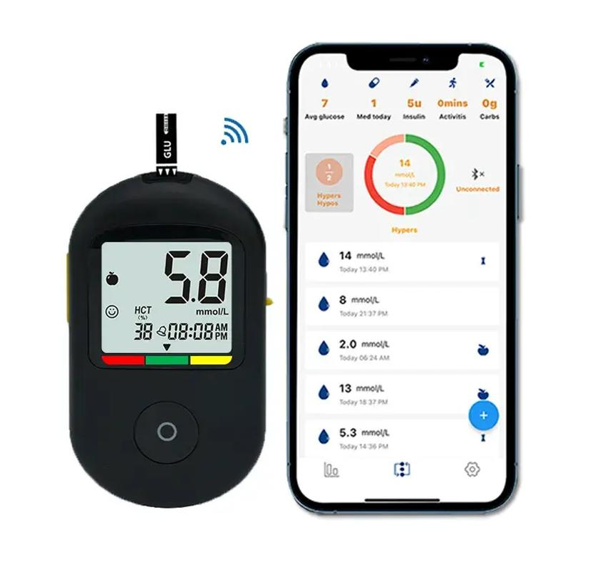 Medidor de glucosa en sangre digital, dispositivo de prueba de glucosa para diabetes preciso