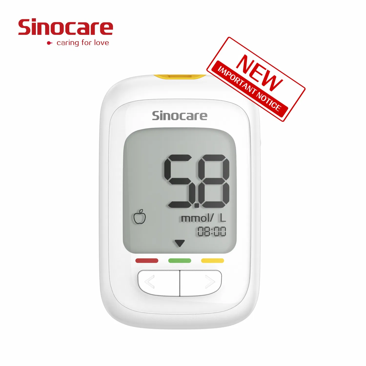 Medidor de glucosa en sangre Sinocare, monitor médico electrónico inalámbrico para el hogar, medidor de azúcar en sangre sin código, medidor de glucosa digital inteligente automático