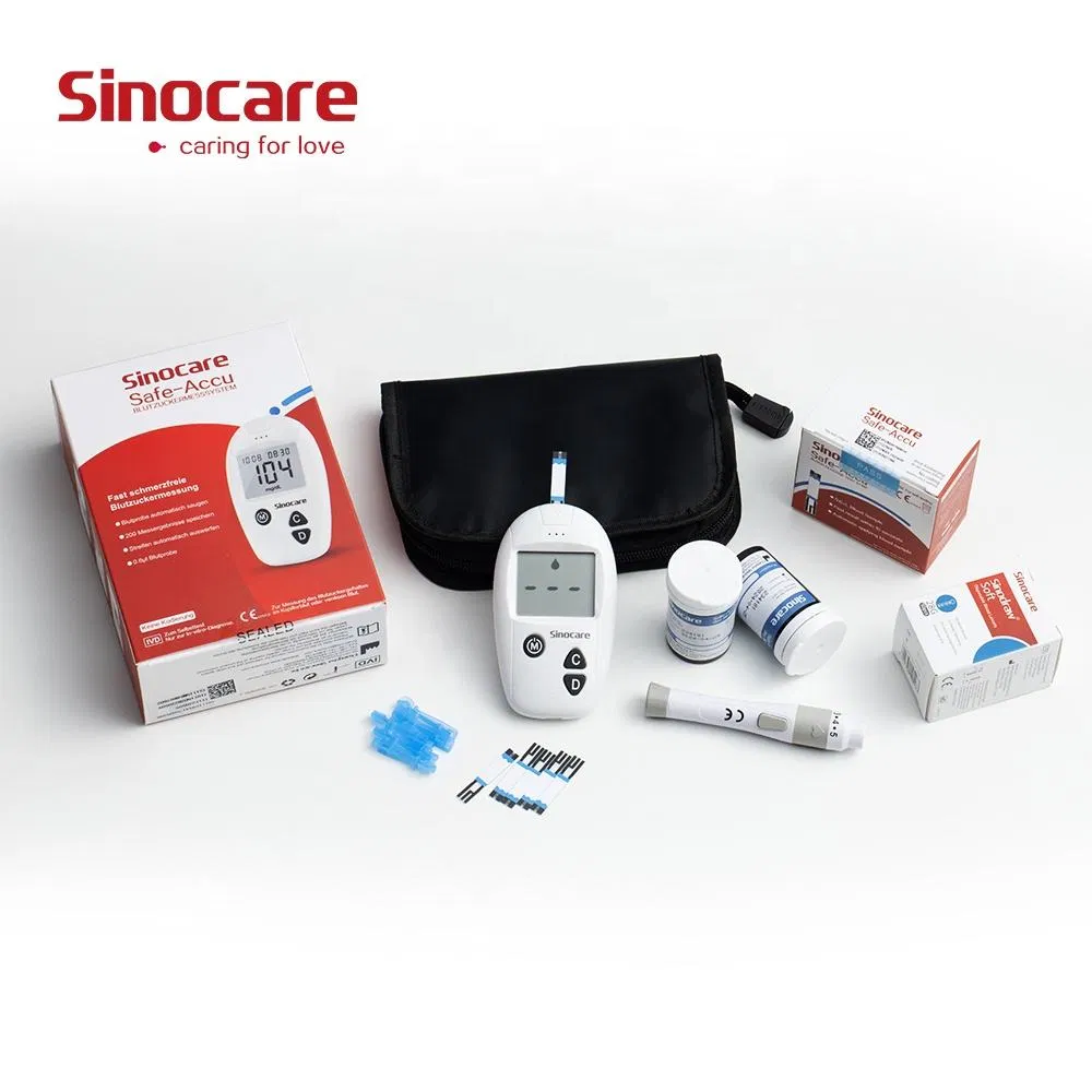 Medidor de glucosa Sensor de glucosa Dispositivo de medidor de glucosa con tira de prueba para diabéticos