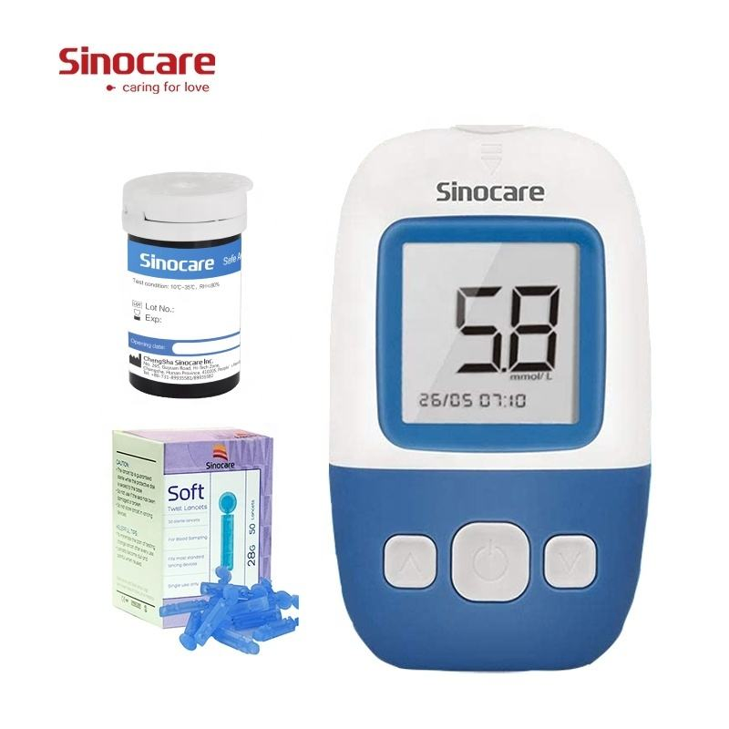 Kit de prueba de azúcar en sangre Sinocare, medidor de glucosa en sangre