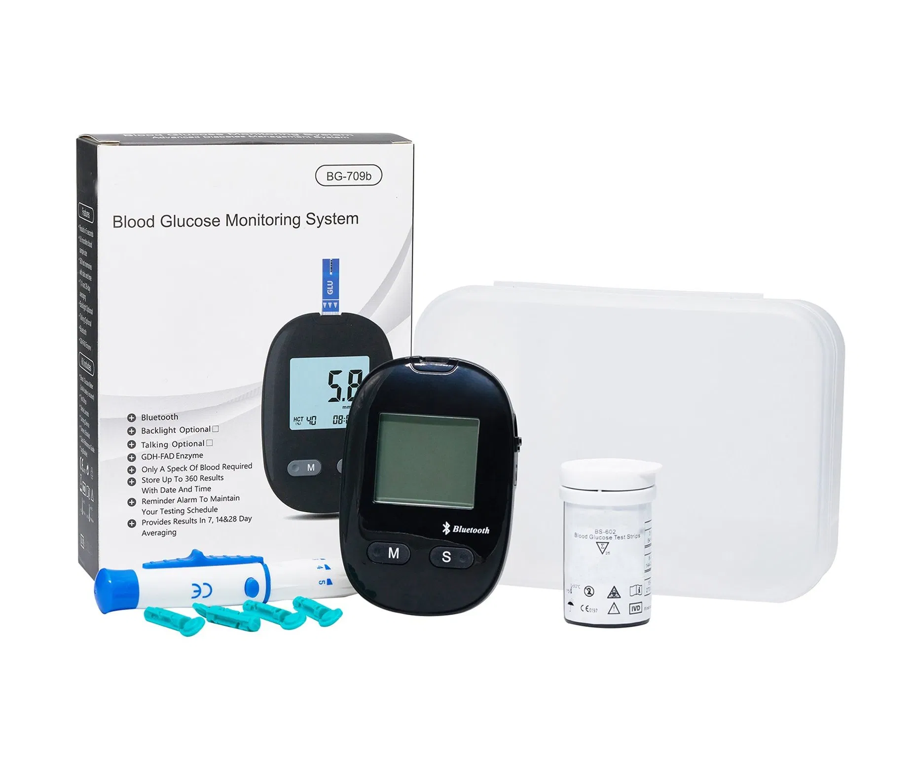 Monitoreo digital de glucosa en sangre, medidor de glucosa en sangre Bluetooth