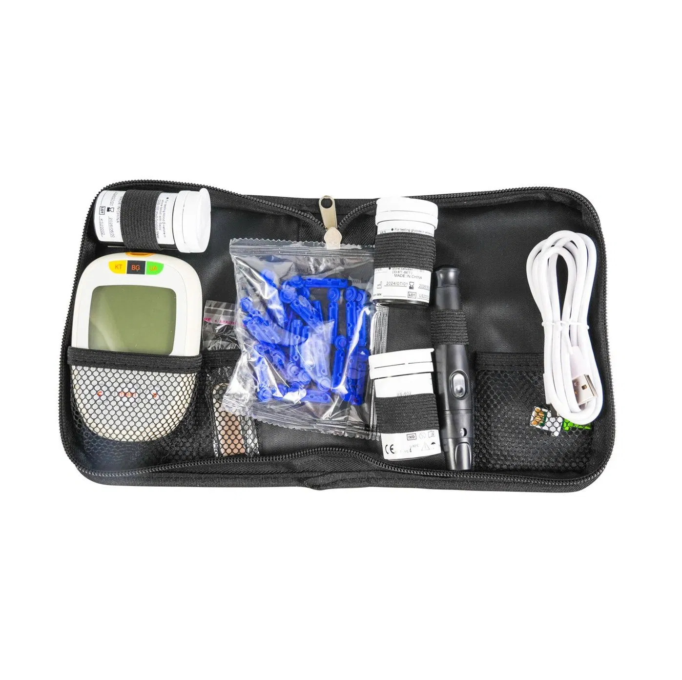 Sistema de Monitoreo Múltiple 3-in-1 Kit de Medición para Prueba Rápida de Glucosa en Sangre/ Ácido Úrico/ Cetonas en Sangre