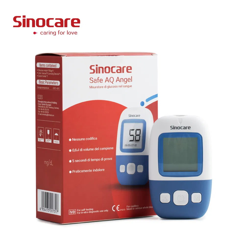 Medidor de glucosa en sangre portátil Sinocare equipo médico