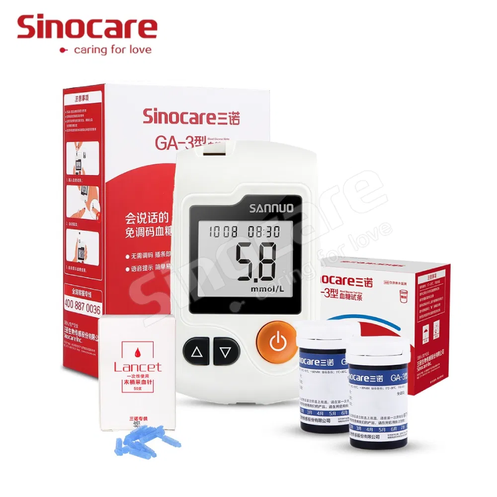 Monitor Digital de Autocontrol de Azúcar en Sangre Sinocare Medidor de Glucosa