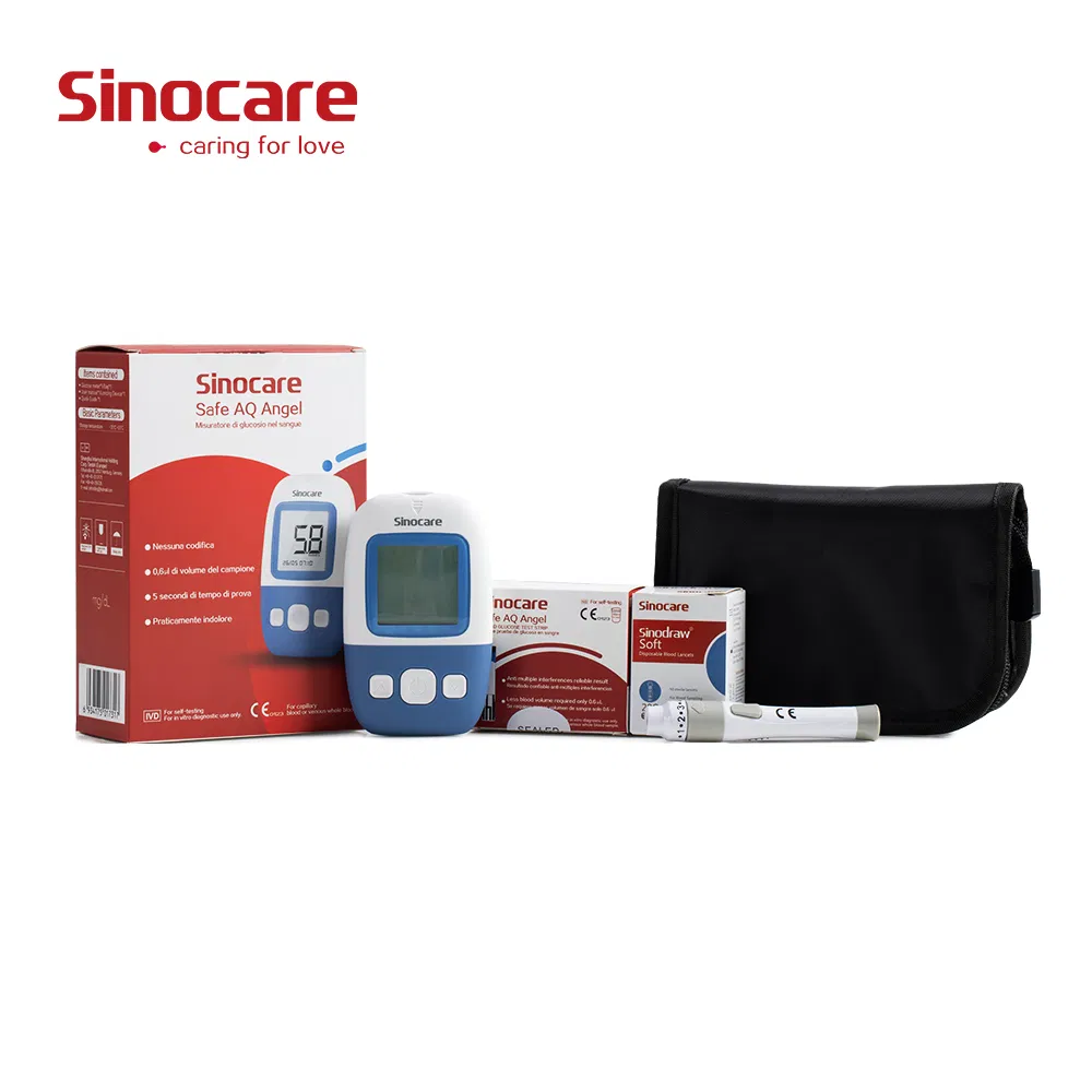 Kit de monitor de glucosa en sangre digital portátil Sinocare para diabetes, monitor médico no invasivo de glucosa en sangre para hospital y hogar