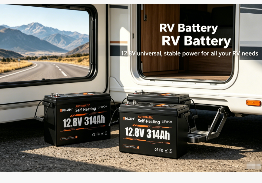Enlzh 12.8V 314Ah Self-Heating LiFePO4 Rechargeable Battery Pack for RV Camping Van Off-Grid Power