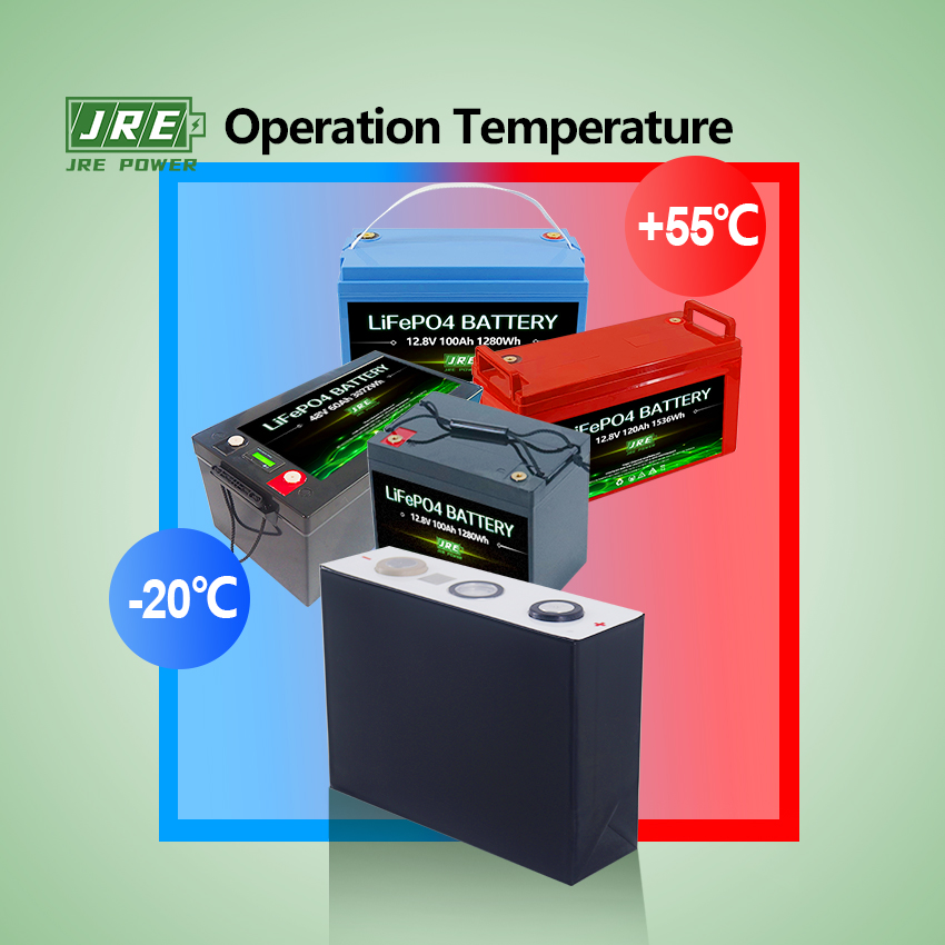 12v 100ah Lifepo4 Battery Rechargeable Lithium Battery Pack with Self Heating Low Temperature Protection for Rv vans Marine Boat