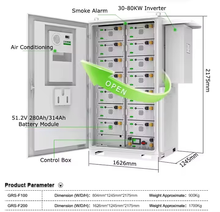 Solar Battery Storage Cabinet 215KWH ESS 500KWH Bess Lifepo4