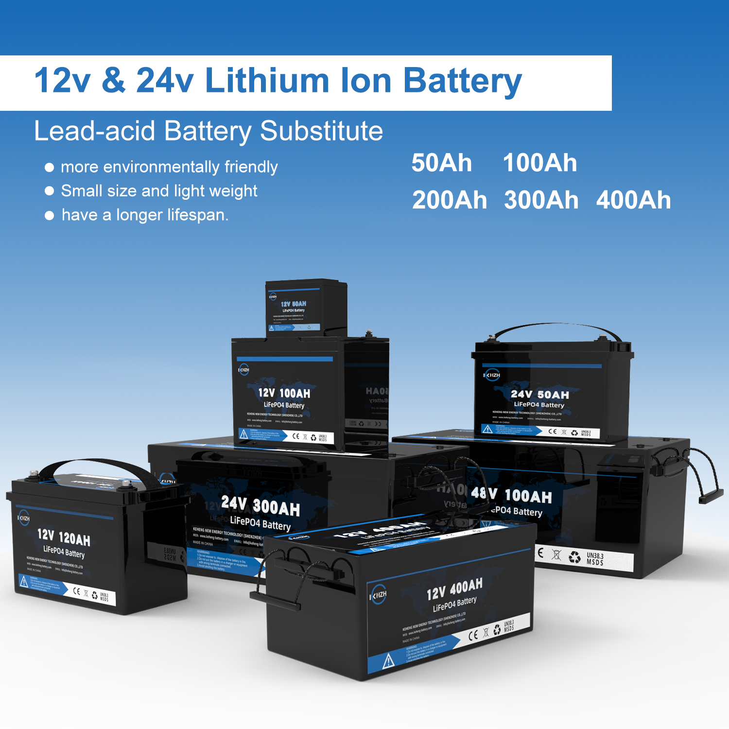 Hot Sales 24V Lithium Ion Batteries 12V 48V 51.2v 50Ah 100Ah 200Ah 300Ah 400Ah Energy Storage Battery LifePo4 Battery With BMS