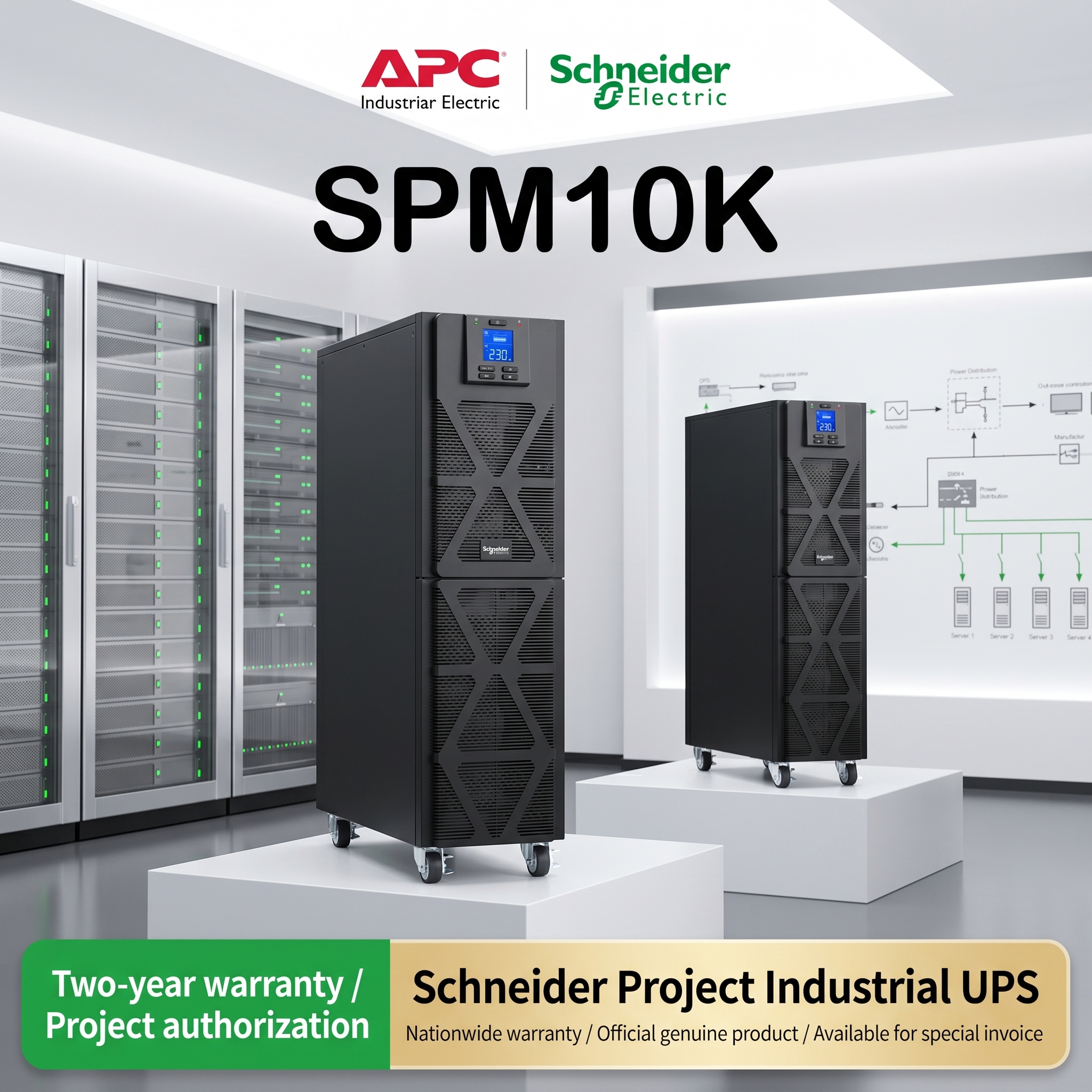 APC Schneider SPM10K UPS Lithium Battery for Computer Server Network Equipment 10KVA/10KW Backup Power