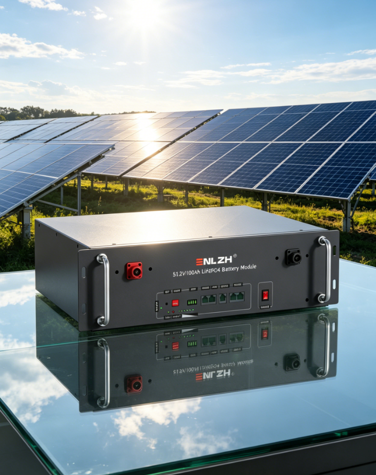 ENLZH Lithium Rack Mounted Battery 51.2V 100Ah 5kWh Lifepo4 6000 Cycle Solar Battery Large Home Battery Storage