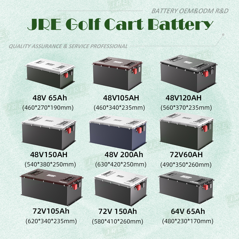 48V 150Ah 7680Wh Club Cart Deep Cycle 51.2V 48 Volts Low Speed Sightseeing Car Lithium Ion Golf Cart Battery Pack