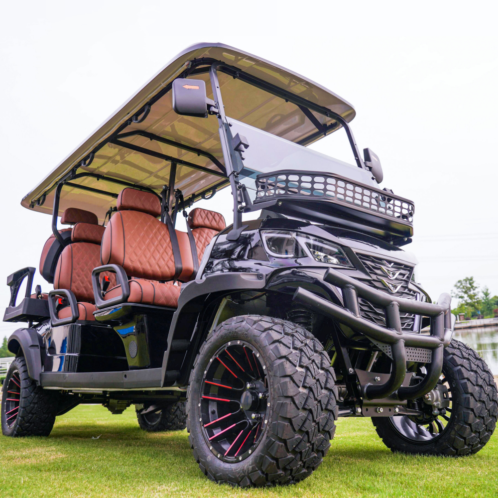 2026 New Energy 6 Seater Customized 7.5KW AC Motor Lithium Ion Battery 30mph Lifted Off Road Electric Golf Carts