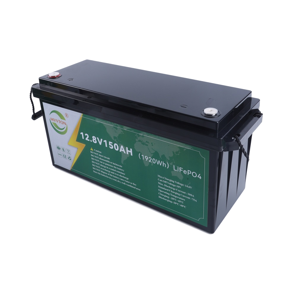 12.8V 150Ah LiFePO4 Battery for Solar RV Marine and Backup Power, Lightweight Deep Cycle Lithium Battery