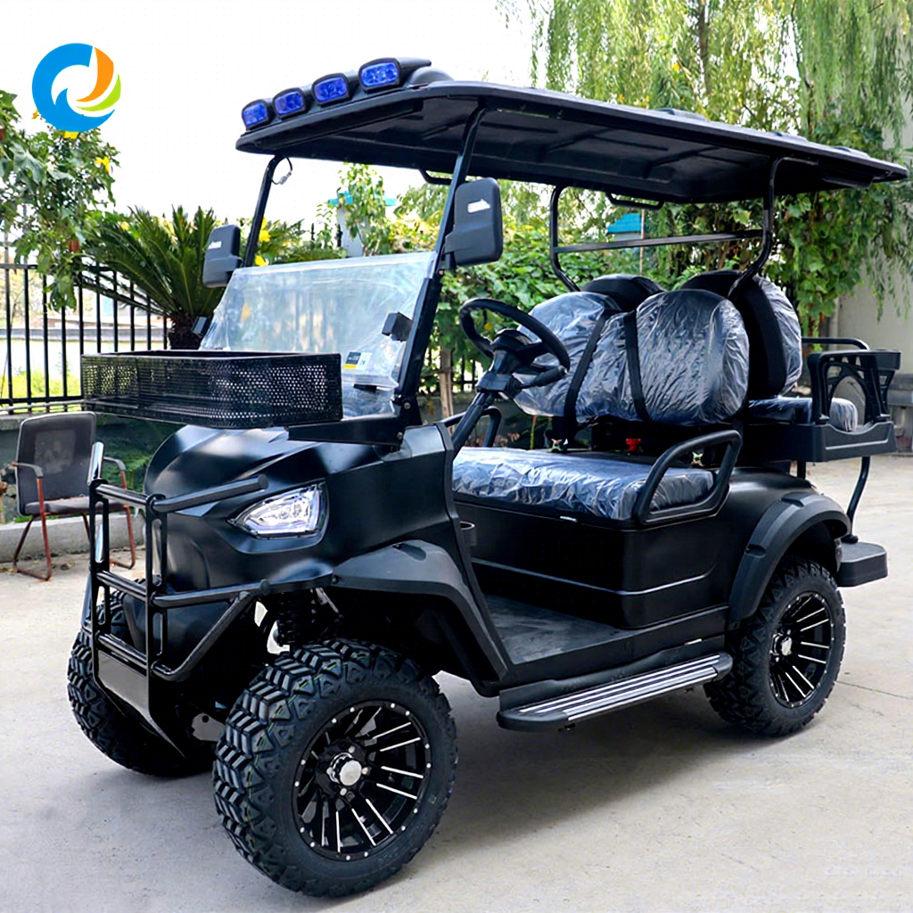 Robetaa Cheap Electric Powered 4 Wheel 6 Seater Golf Cart Electric Utility Lithium Off Road Club Car Golf Cart