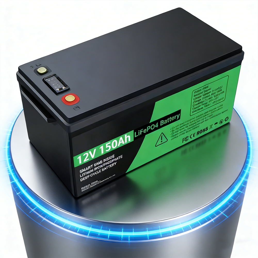 12V 150Ah Solid State LiFePO4 Battery Packs for Solar Storage 8000-Cycle BMS Golf Carts Forklifts Customized Packaging -20~60C