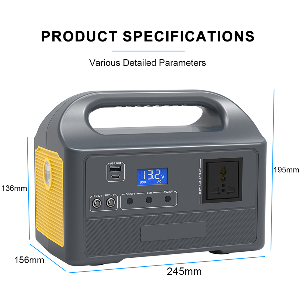Ultra-light Outdoor Portable Power Station Energy Storage Power Supply 150W-300W Lithium Lifepo4 Battery Packs for Camping Solar