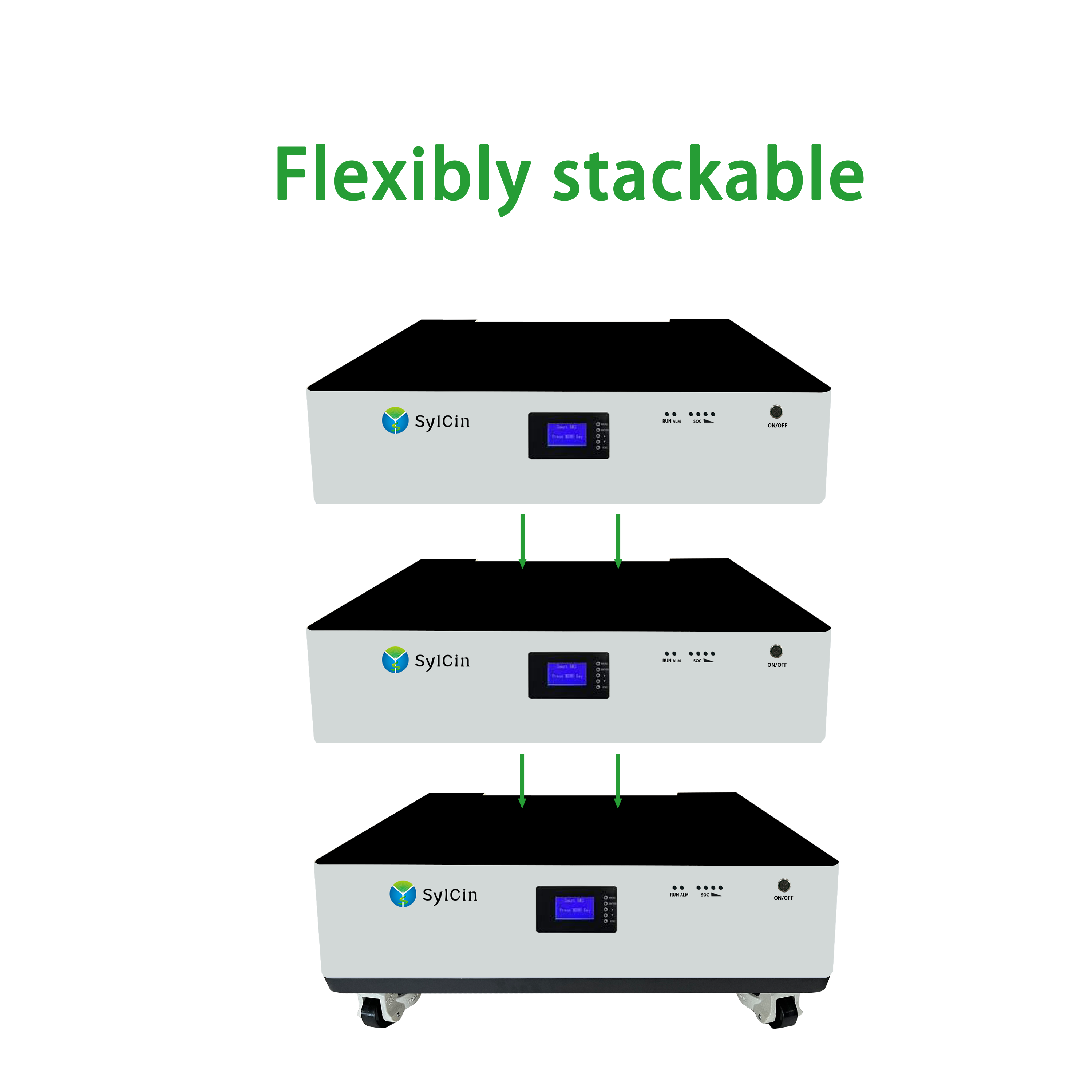 Sylcin Stackable Lifepo4 Lithium Battery 5kwh 10kwh 15kwh 20kwh 25kwh 30kwh 50kwh 60kwh