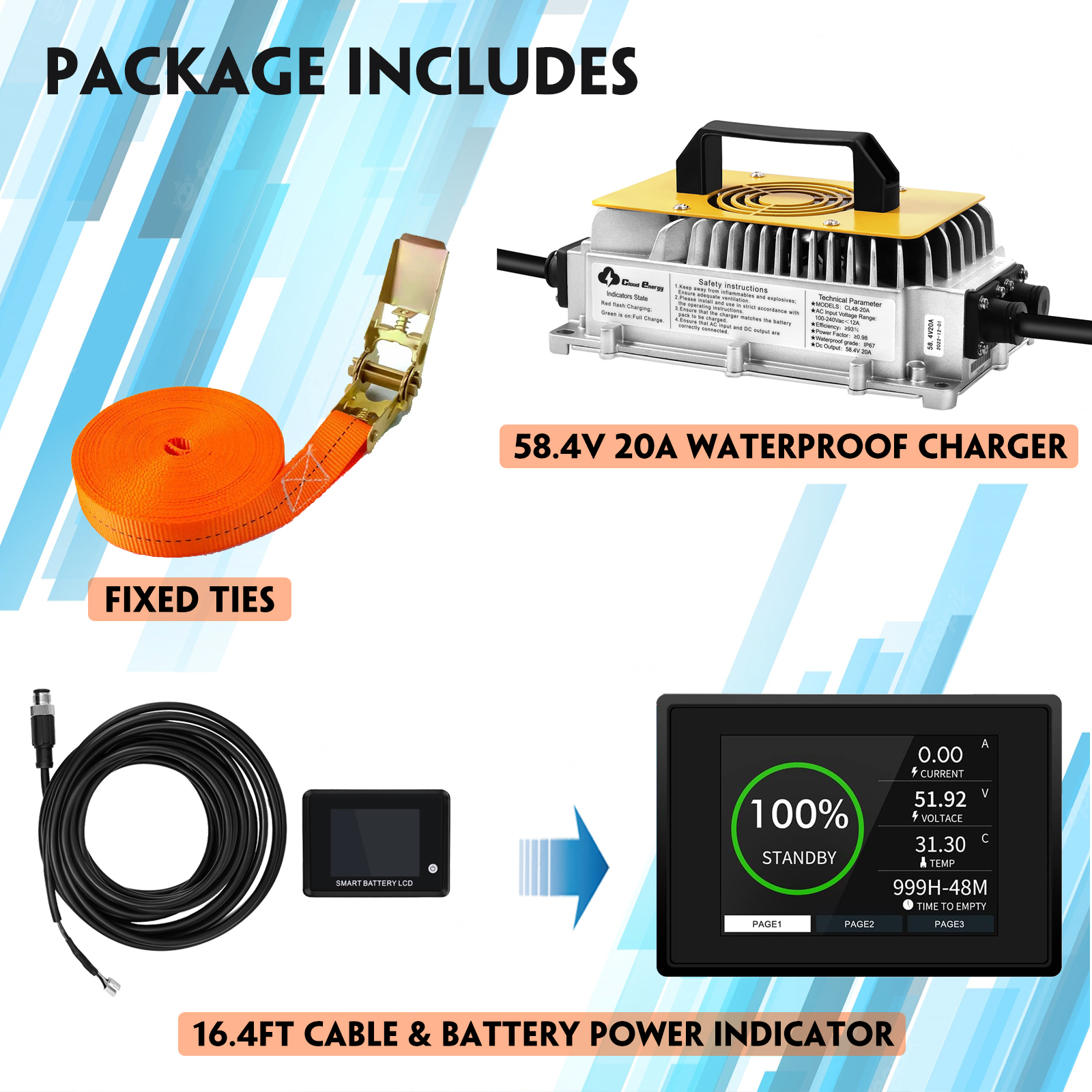 GFS48V-60AH Charger Included High Performance Lithium Ion Battery Pack