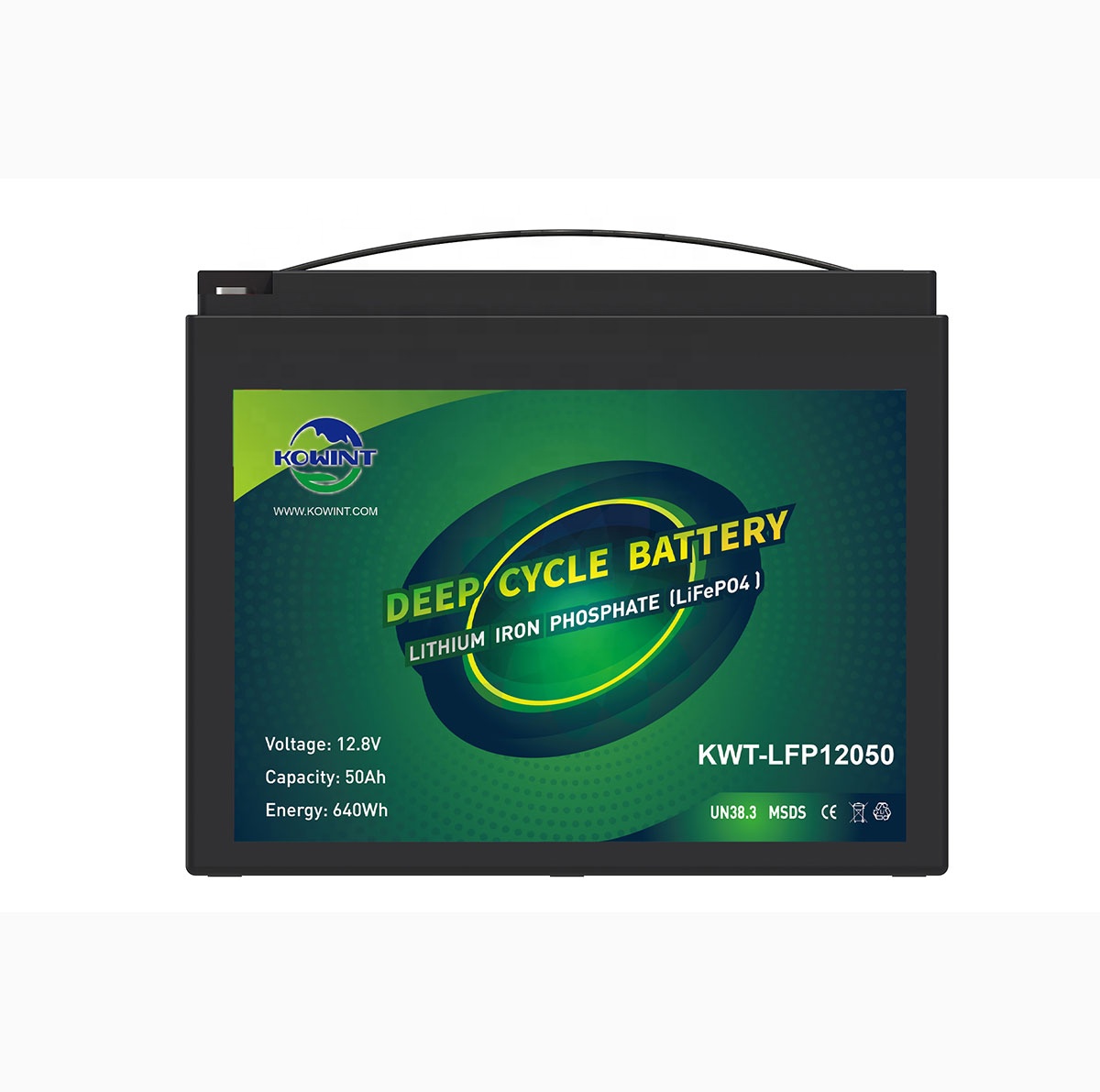 Kowint 12V 20ah 50AH 100ah 150ah LiFePO4 Deep Cycle Lithium Battery for RV Marine Off-Grid Solar System
