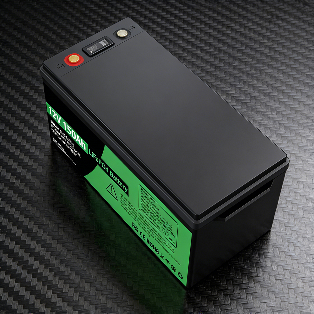 12V 150Ah Solid State LiFePO4 Battery Packs for Solar Storage 8000-Cycle BMS Golf Carts Forklifts Customized Packaging -20~60C