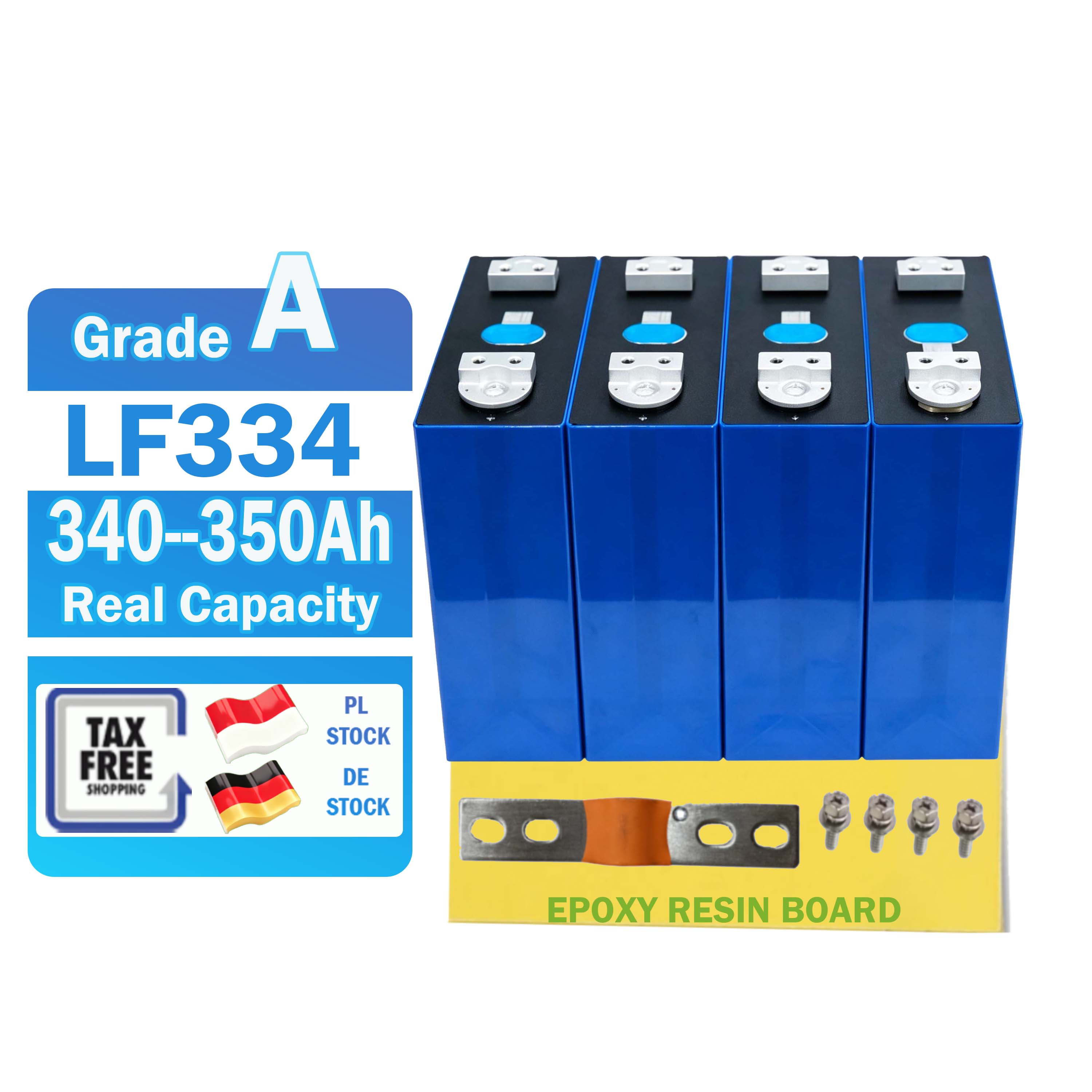 PL Stock EVE 3.2V LF334 314Ah 334Ah MB31 Grade A High Capacity Lithium-Ion Battery Cell for ESS Home Solar energy storage for RV