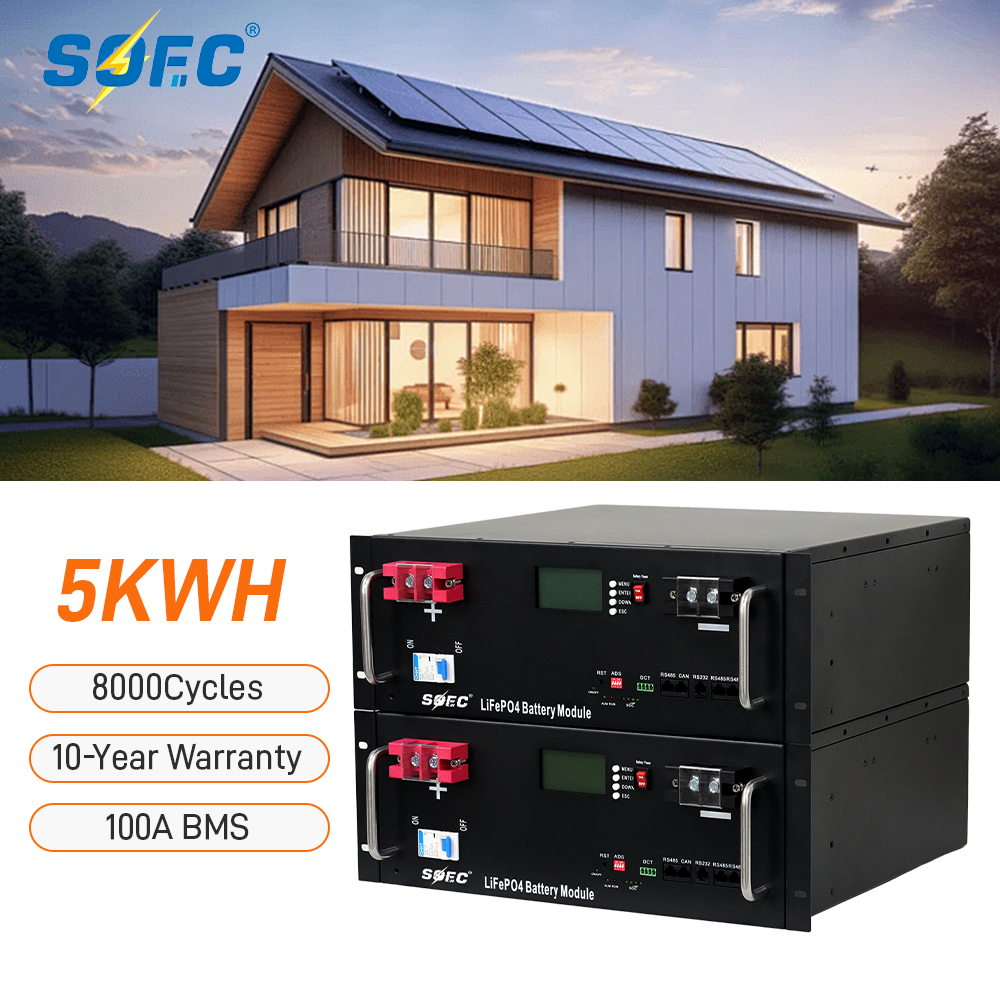 5kwh to 20kwh Rack-Mounted Lifepo4 Battery Pack 48v 51.2V Stackable Solar Energy Storage System for Household Use