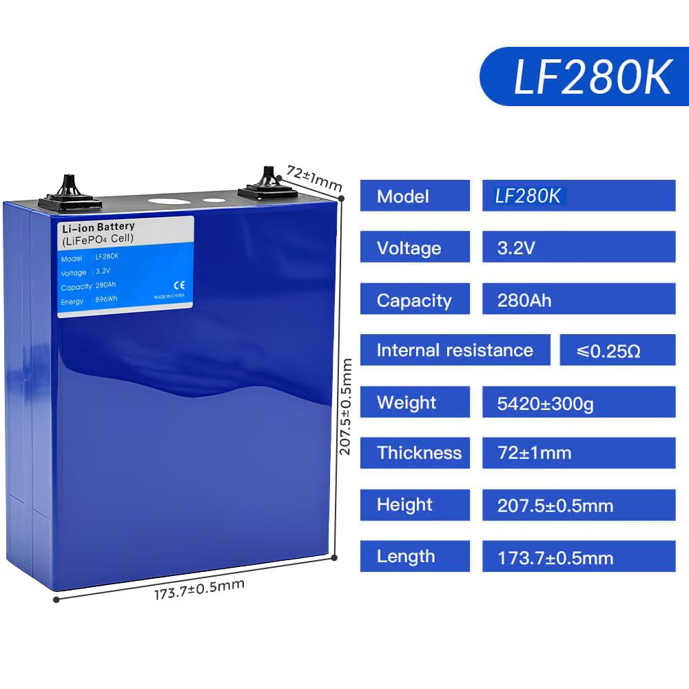 Solar Energy Storage Battery 280ah 8000 Cycle 3.2V Lithium Lifepo4 Rechargeable Energy Storage Battery