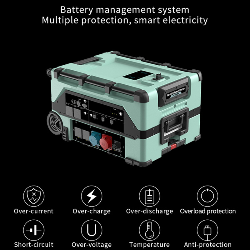 High Power 12KW 12000W Portable Power Station LiFePO4 Battery 240V/50A Output for Home Backup Outdoor Camping Construction Site