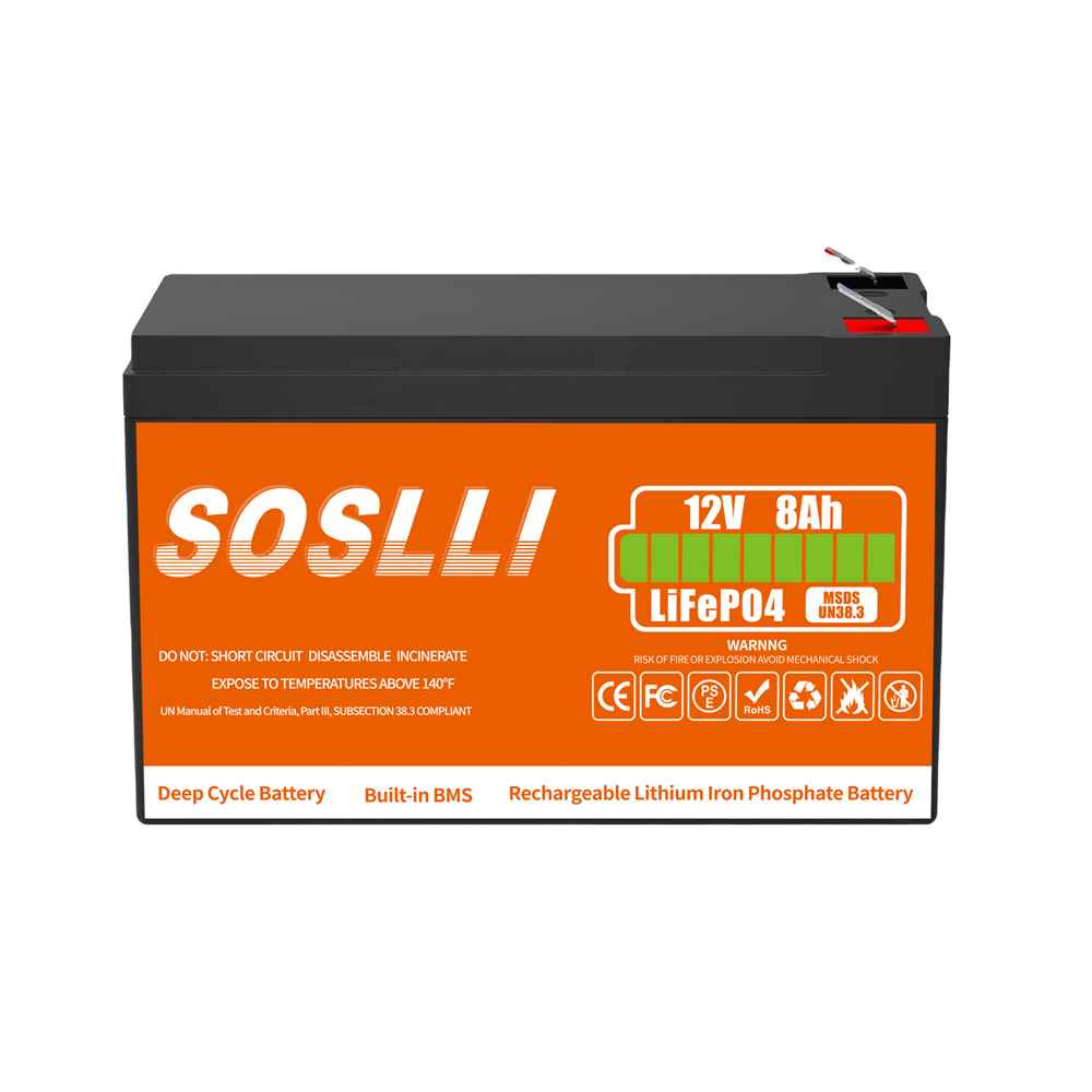 Lifepo4 Deep Cycle Solar Batterie Ups 12V Lifepo4 Battery 12V 7Ah 8Ah 20Ah Lithium Ion Lifepo4 Battery Pack 12V Batterie 12v 7ah