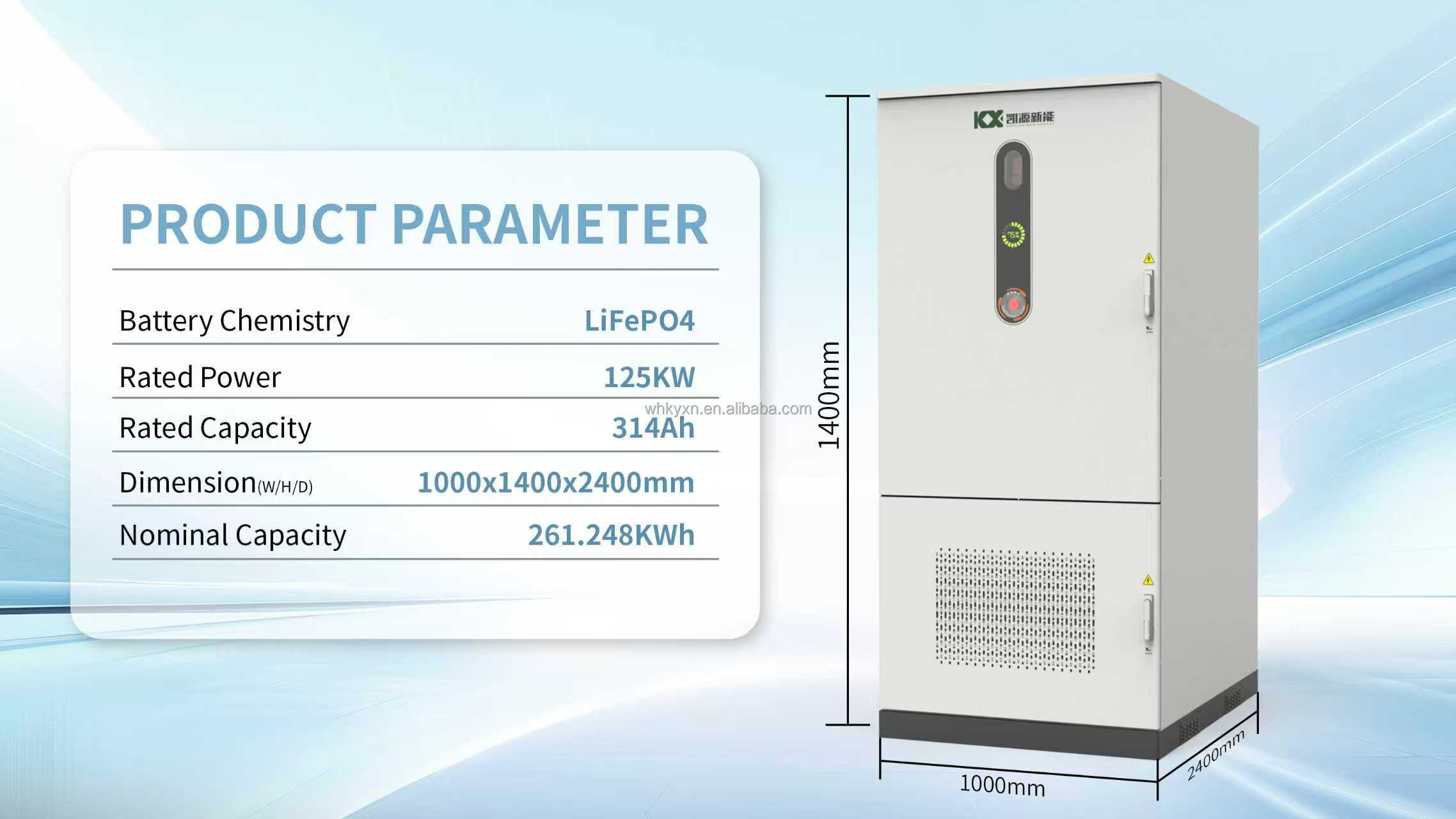 ESS LiFePO4 Battery Energy Storage Cabinet 100KWh On Grid Off Grid Industrial Commercial Outdoor