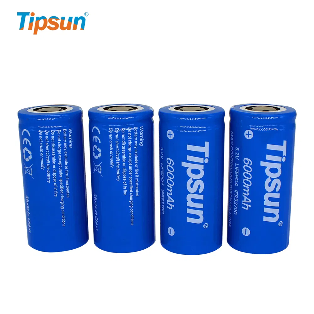 Tipsun Grade a 32650 LiFePO4 Cells 3.2V 6ah Lithium Iron Phosphate Battery 5c