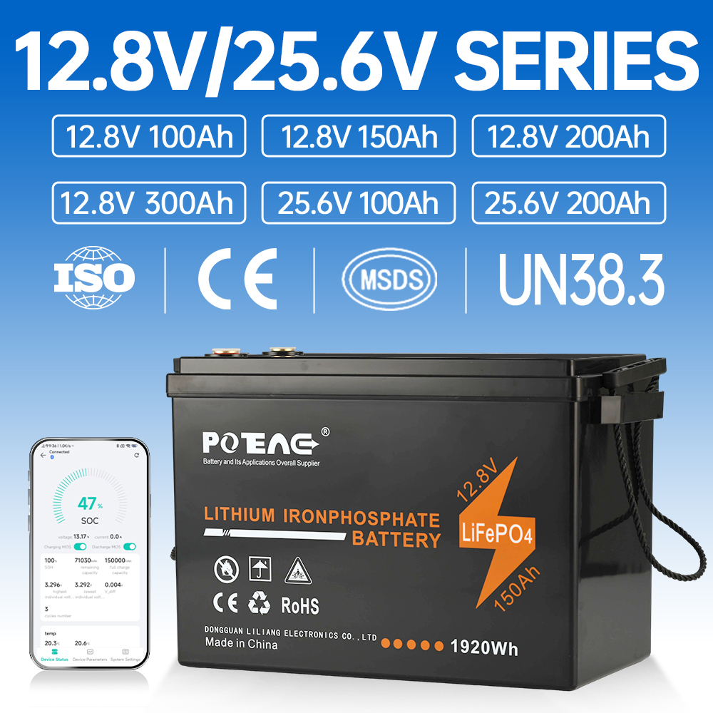 150Ah 12.8V Direct Replacement Lithium Battery Customizable Lead Acid Alternative Battery 12V with BMS for RV Golf Cart Marine