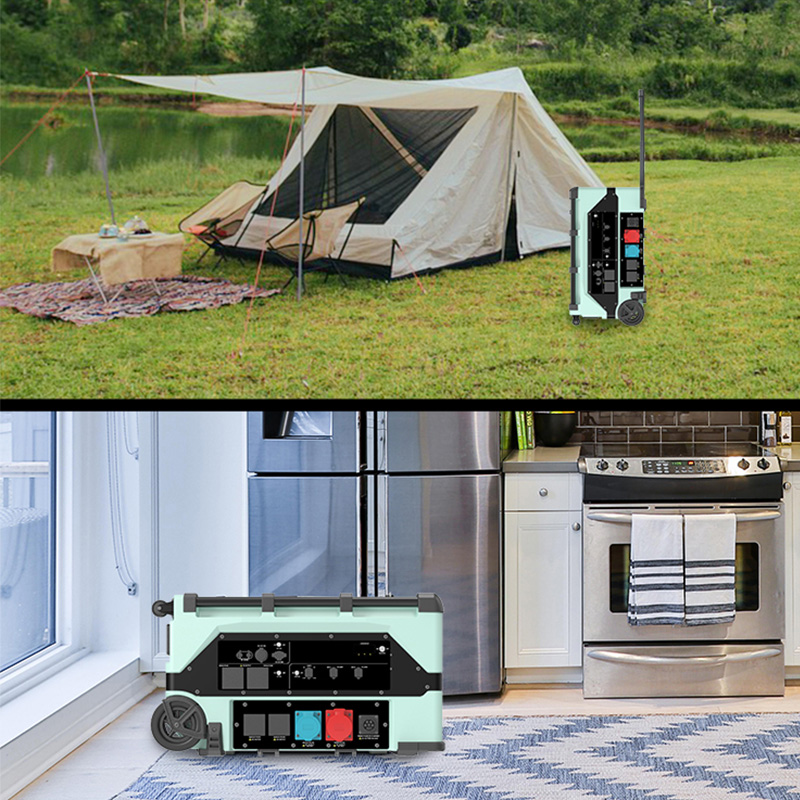 High Power 12KW 12000W Portable Power Station LiFePO4 Battery 240V/50A Output for Home Backup Outdoor Camping Construction Site