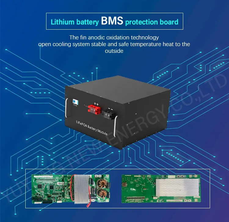 Rack Mount Solar Battery Cabinet LiFePO4 Lithium Energy Storage System 51.2V 100Ah Smart BMS Telecom UPS Backup Battery Packs