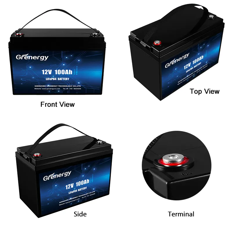 Manufacturers Deep Cycle Lithium Ion Batteries Lifepo4 12v 100ah Lithium Ion Battery Packs for Boats Golf Cart Rv