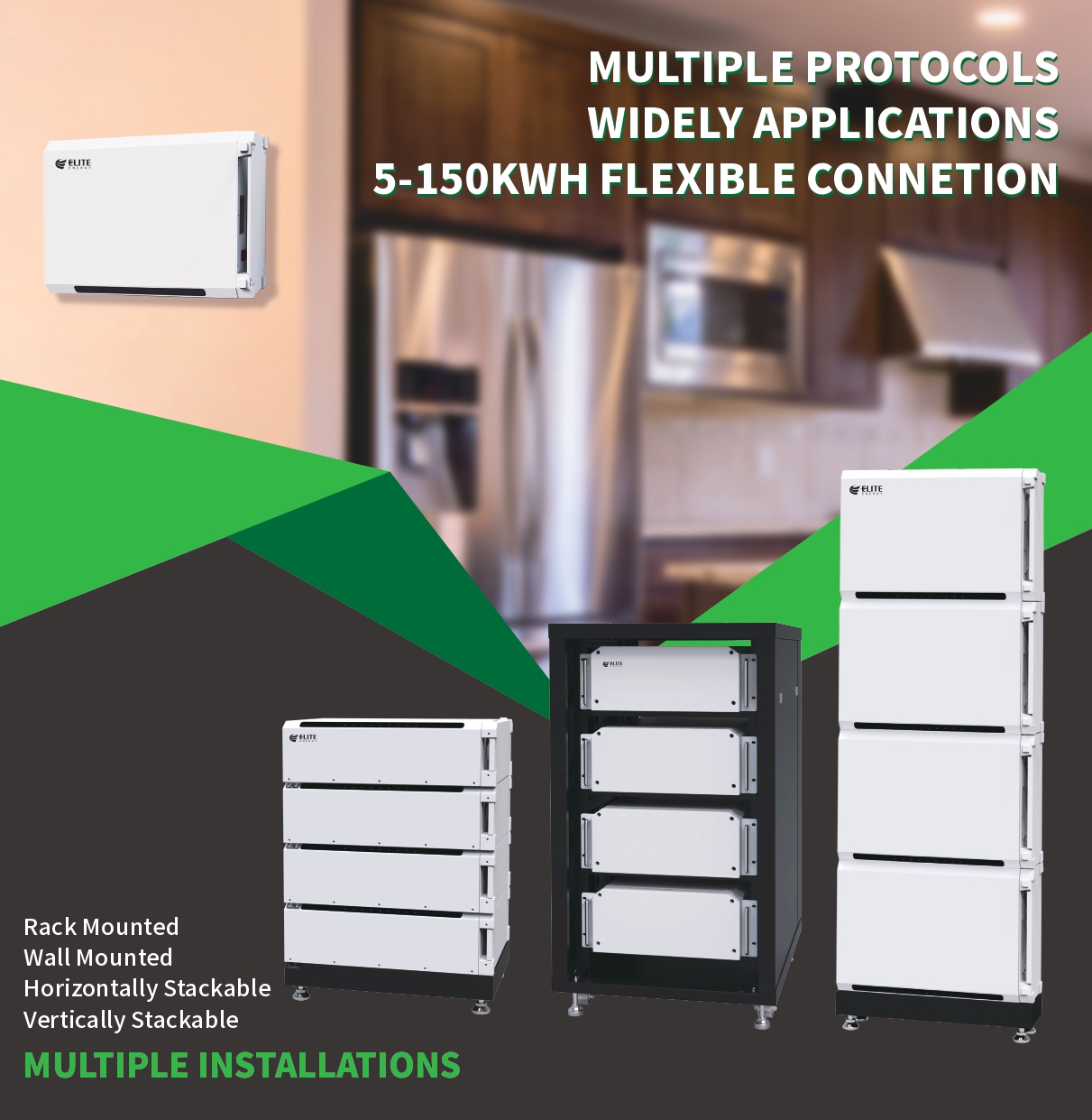 EU STOCK 5Kwh 10Kwh 15Kwh Stackable Home Energy Storage System 51.2V 100Ah 200Ah 300Ah Solar Lithium Battery Pack 48V LiFePO4