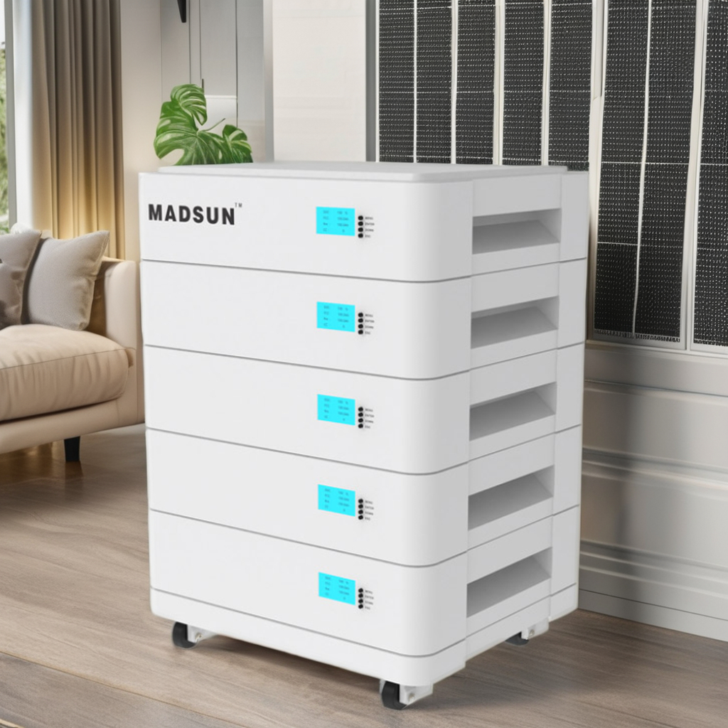 Madsun OEM Stackable 48V 300Ah 15KWh Solar Battery 100Ah 200Ah 5Kwh 10KWh System Lifepo4 Lithium Ion Battery Pack