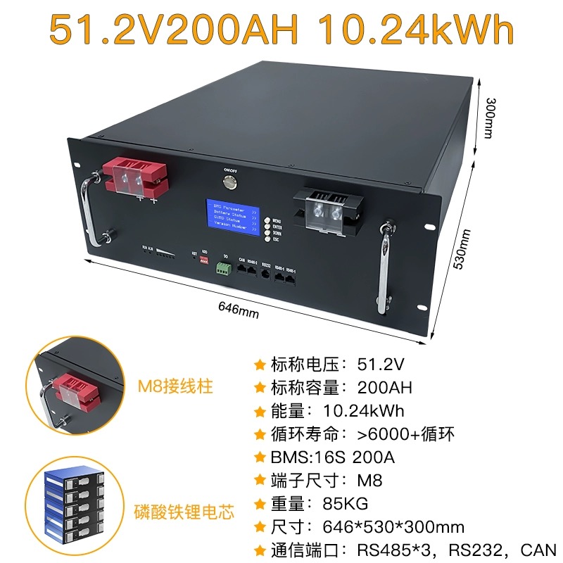 Telecom Base Station Battery Custom 48V 51.2V 50Ah 100Ah 150Ah 200Ah LiFePo4 Lithium Battery with RS485 for Telecom Backup Power