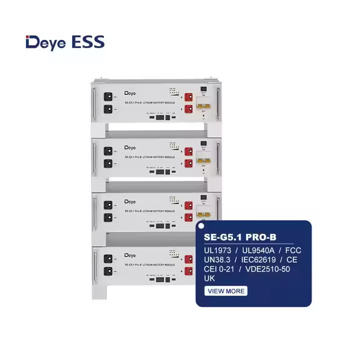 EU Warehouse Deye SE-G5.1 Pro-B Low Voltage Lithium Battery 5kw 10kw 15kw 20kw 51.2V Solar LiFePO4 Battery for Home System