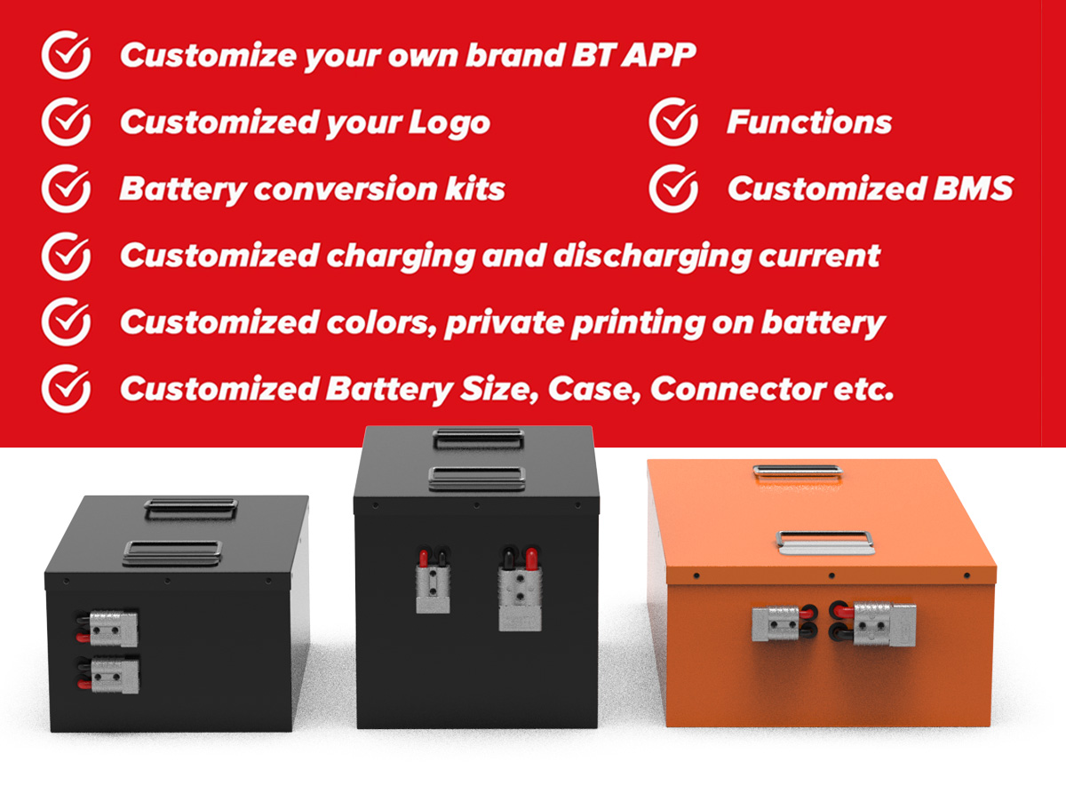 Electric Vehicle Lithium Battery 30ah 50ah 100ah 120ah 150ah 200ah 300ah 48v 60v 72v 6000 Cycles Electric Motorcycle Batteries