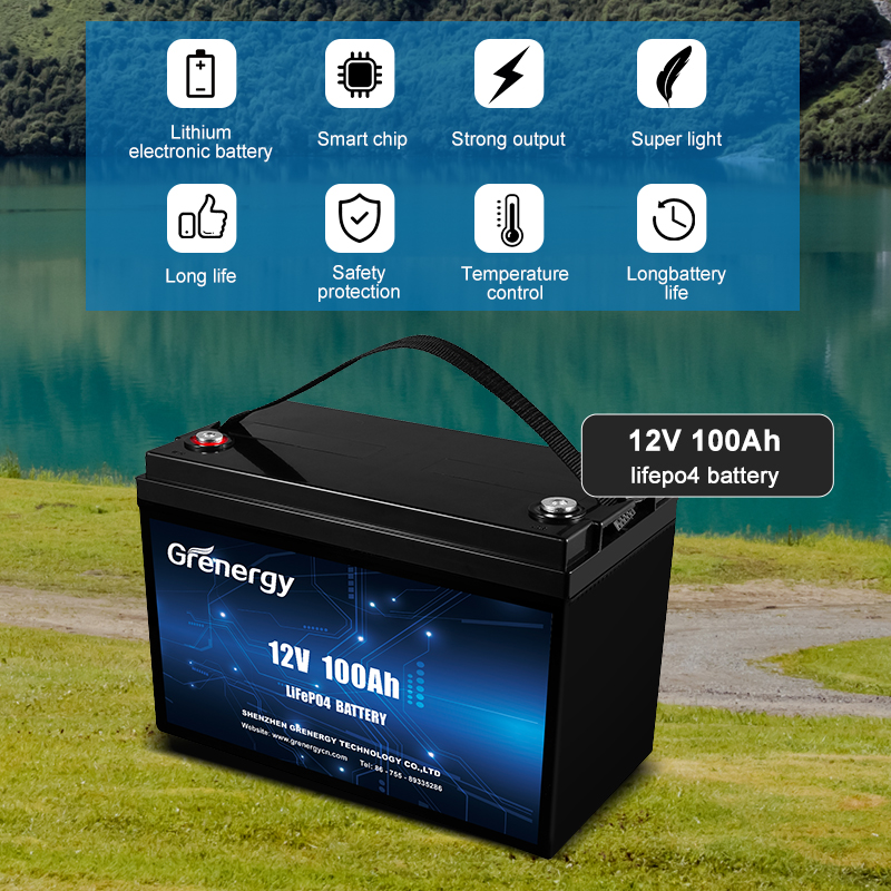 Manufacturers Deep Cycle Lithium Ion Batteries Lifepo4 12v 100ah Lithium Ion Battery Packs for Boats Golf Cart Rv