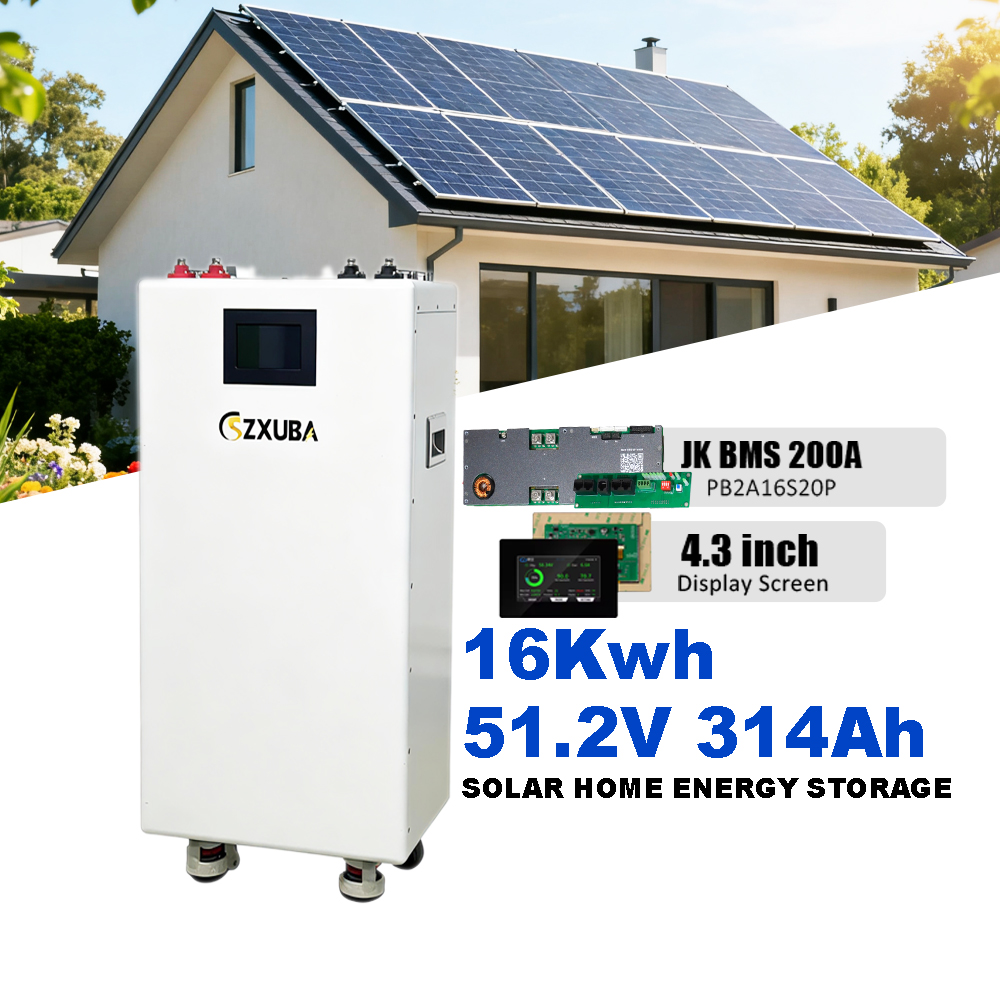 SZXUBA Lithium Solar Power Power Storage Station 16Kwh 15Kwh Lifepo4 Battery 51.2v 314Ah Home Solar System Battery Pack