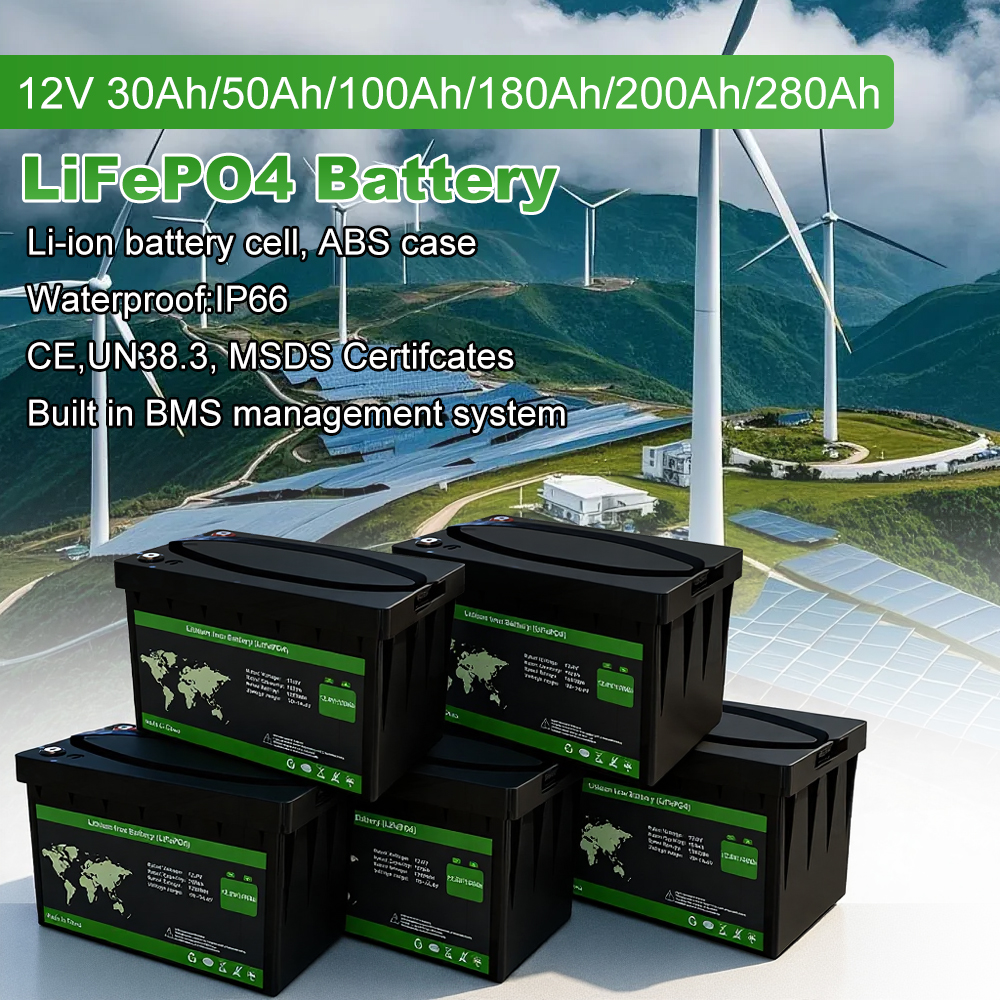 9000 Cycles 12V 100Ah Semi-solid State LiFePO4 Battery Solar Off-Grid System Marine RV Camping Energy Storage